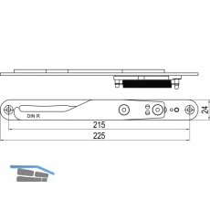 IMH-ABS Mitnehmerhaken GF UNI 24 V Gr.1, 225 x 24 mm,schwarz verzinkt,DIN rechts