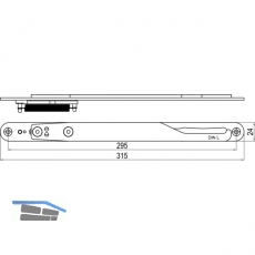 IMH-ABS Mitnehmerhaken GF UNI 24 V Gr.2, 315 x 24 mm,schwarz verzinkt,DIN links