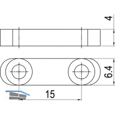 Optionaler Gleitstein fr Mitnehmerhaken, 24 x 6,4 x 4 mm, schwarz verzinkt