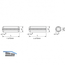 ISO8752/DIN1481 5.0x 45 Federstahl blank Spannstift schwere Ausfhrung