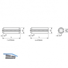 ISO8752/DIN1481 6.0x 40 Federstahl dacromet Spannstift schwere Ausfhrung