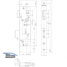 Rohrrahmenschloss 49PZW, DM 45 mm, Entfernung 92 mm, VK 8 mm, Stahl verzinkt