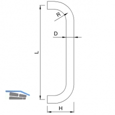 KWS Stangengriff Serie 84 - gerade, 330mm, LA. 300mm,  30mm, Edst.
