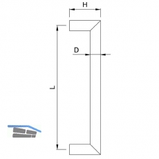 KWS Stangengriff 8171 - 600mm, LA. 570mm,  30mm, Edst. matt
