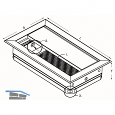 Kabeldurchgang eckig mit Staubschutzbrste, 300x120x25 mm, Aluminium eloxiert