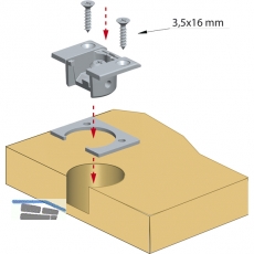 KIMANA Distanzplatte zu Klappenband, Hhe 3 mm