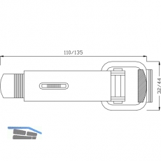 Kistenverschluss absperrbar Breite 32 mm, L 110 mm, verzinkt