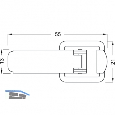 Kistenverschluss Breite 32 mm, L 75 mm, verzinkt