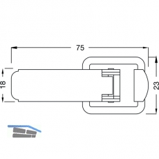 Kistenverschluss - Schlieblechform C Breite 23 mm, L 75 mm, verzinkt