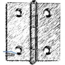 Knopfscharnier - leichte Ausfhrung 25x25x0,8 mm, Messing poliert