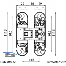 Türband K6700, universal, Zamak verchromt matt