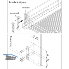 VAUTH-SAGEL Frontbefestigung, Stahl silberfarbig RAL 9006