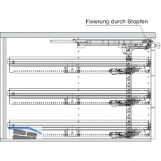 HETTICH SYSTEMA TOP 2000 Container-Set Sil Sys, Vollauszug, ET 530, alu