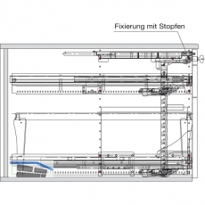 HETTICH SYSTEMA TOP 2000 Container-Set Sil Sys,Voll-/berauszug,ET 730,alu