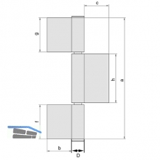 Konstruktionsband 3-tlg. 220 x 50 x 4 mm, Stahl blank