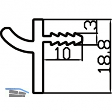 Wall Sys Tablar-/Korpustrger 19 mm, zum Einhngen, Aluminium natur eloxiert