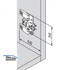 BLUM CLIP Kreuzmontageplatte, Stahl, INSERTA, HV: Exzenter, Distanz 0 mm