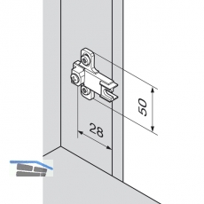 BLUM MODUL Kreuzmontageplatte fr Stollenkonstruktion, Distanz 3 mm
