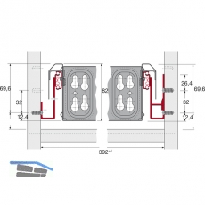 HETTICH SYSTEMA TOP 2000 Kugelauszug KA 270 Garnitur, Einbautiefe 530 mm