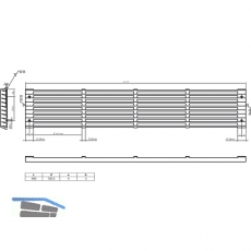 Lftungsgitter Lamellen Lnge 480 mm, Breite 84 mm, Aluminium natur eloxiert