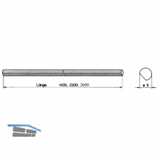 Drehstange RUSTICO abgeflacht 9 mm, 2200 mm (94130)