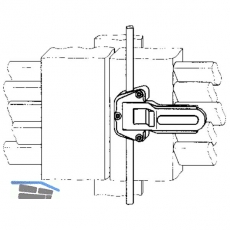 Ladenschnappverschluss Rustico mit Schliezapfenplatten, schwarz (104036)