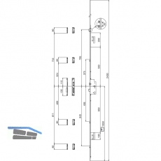 MFV-Schloss MACO Z-TS PT i.S, DM 55 mm,Stulp 2400 x 16 x 3 mm eckig,silberfrbig