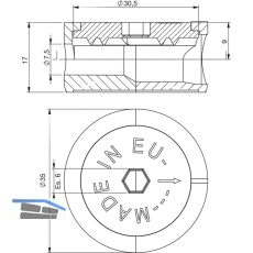 Exzentergehuse 35 x 17 mm Zamak