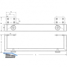 Mbelkufe Breite 500 mm, Hhe 120 mm, Edelstahl gebrstet