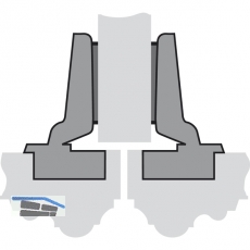 HETTICH INTERMAT Eckanschlag 9935-T22/40 Profiltren, KR5,95,Zinkdruckg. vern.