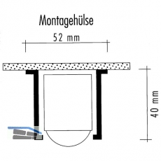 Montagehlse ROLLING STAR zu Kugelrolle  52 mm, Hhe 40 mm, Kunststoff schwarz