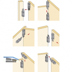 HETTICH Einhngebeschlag, MultiClip, KS Thermoplast schwarz, 46080