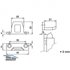 Schlieblech fr berschlagshhe 3 mm, Aluminium pulverbeschichtet RAL 9010