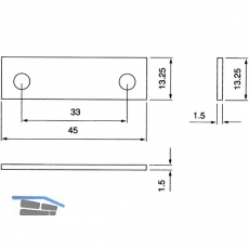 Unterlegplatte zu Schlieblech, eckig, Strke 1,5 mm, Kunststoff wei