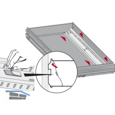 HETTICH SYSTEMA TOP 2000 Orgaline, Auenbreite 736 mm, Stahl Alu-Finish