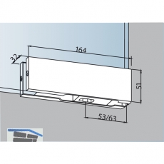 Unterer Eckbeschlag DORMA PT 10, Glas 10 mm, silber eloxiert (03.100)