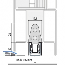 Trdichter Planet MF-FH, 585 x 19,8 x 20 mm, einseitig, Aluminium natur