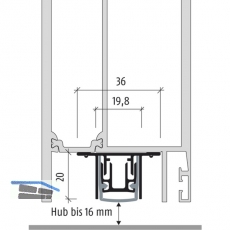 Trdichter Planet RO-RD, 1335 mm, Hhe 20 mm, einseitig, Aluminium natur