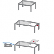 Ausziehtischfhrung FRONTSLIDE, ohne Bremse, Lnge 1000, Tragkraft 90kg