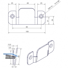 SECOTEC Mbelverbinder 105X12X48 mm verzinkt SB-1 PE