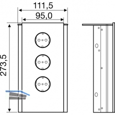 Power Eck G Edelstahl/Glas wei, 3x Schukosteckdose
