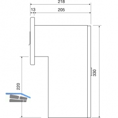 Durchwurfbriefkasten gerade, 300x330x205 mm, Mauerstrke 225 mm, Stahl verzinkt