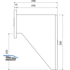 Durchwurfbriefkasten gerade, 300x330x245 mm, Mauerstrke 265 mm, Stahl verzinkt