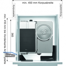 Metall-Einbau-Allesschneider AES 62 SL, silbermetallic, links