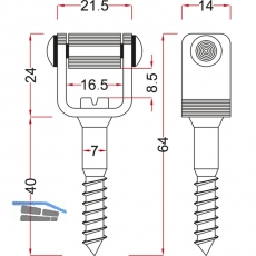 Rollkloben 40 mm, Stahl verzinkt