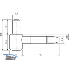 Bandunterteil Anuba, 16 mm, Stahl verzinkt