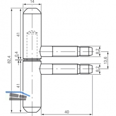Einbohr Zierband 14 mm, Typ Nussband, Stahl wei beschichtet RAL 9010