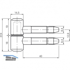 Einbohrband, 14,5 mm, Stahl verzinkt