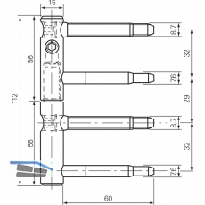 Türband ANUBA 3-DIM 2-tlg. Bolzen 60 mm, Bandh. 112 mm, ø 15 mm, verzinkt silber