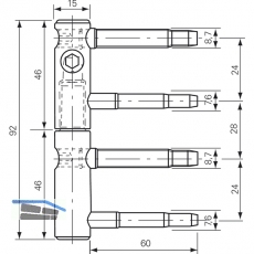 Trband ANUBA 3-DIM 2-tlg. Bolzen 60 mm, Bandh. 92 mm,  15 mm, verzinkt silber